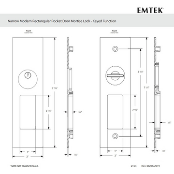 Emtek 2196 Dummy Pocket Door Mortise Lock
